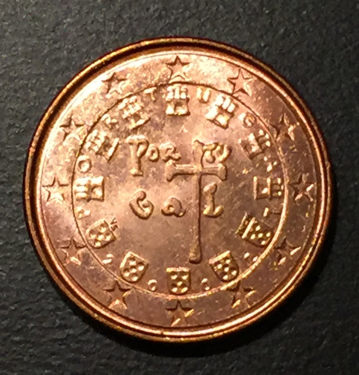 Por044 Moneda Portugal 1  Euro  Cent 2002 Unc bu Ayff 25 