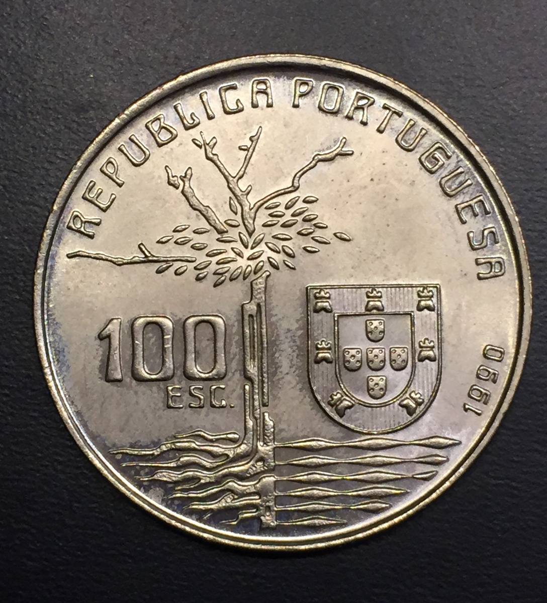 Por099 Moneda Portugal 100 Escudos 1990 Uncbu Ayff 97.00 en