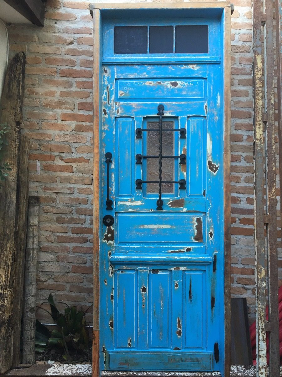 Porta Antiga Demolição Restaurada Decoração Casa Madeira 