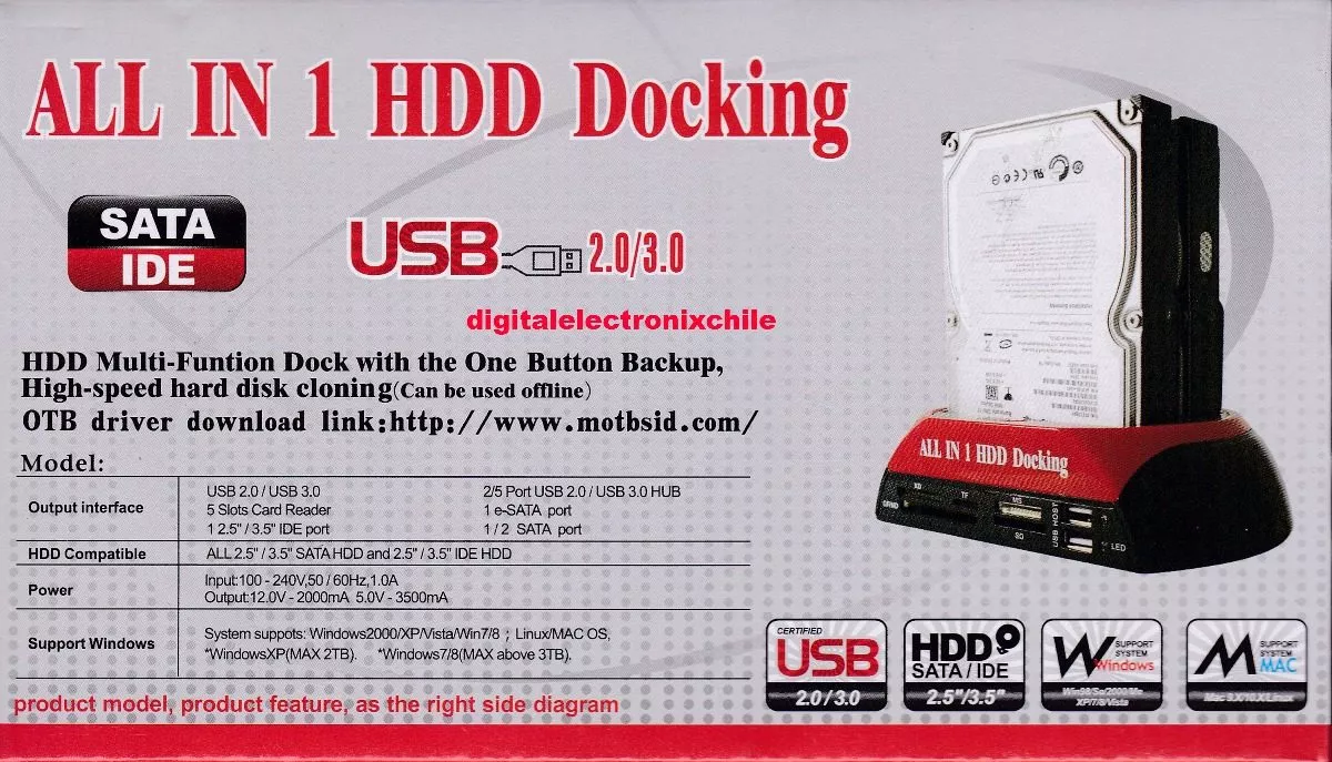 AGOTADO Porta Disco Duro Todo En Uno 2.0 3.0 Ide Windows Mac www.digitalelectronixchile.cl