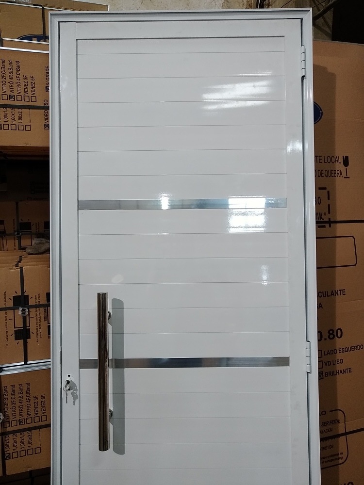 Porta Lambril 210x80 Em Aluminio Branco L25 - R$ 750,00 em Mercado Livre