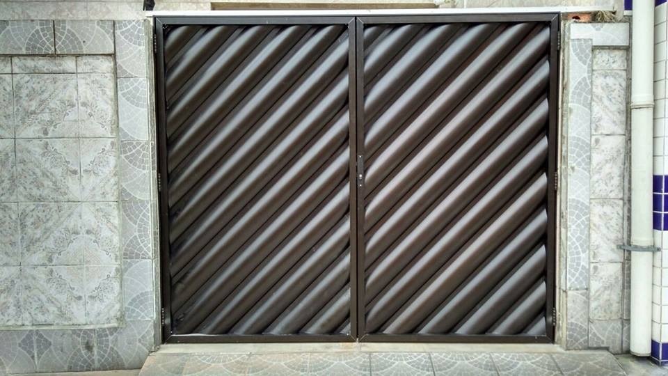 Portão De Garagem Búzios Alumínio Com Pintura