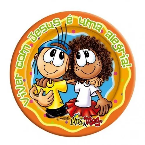 prato festa mig e meg (kit com 10 unidades)