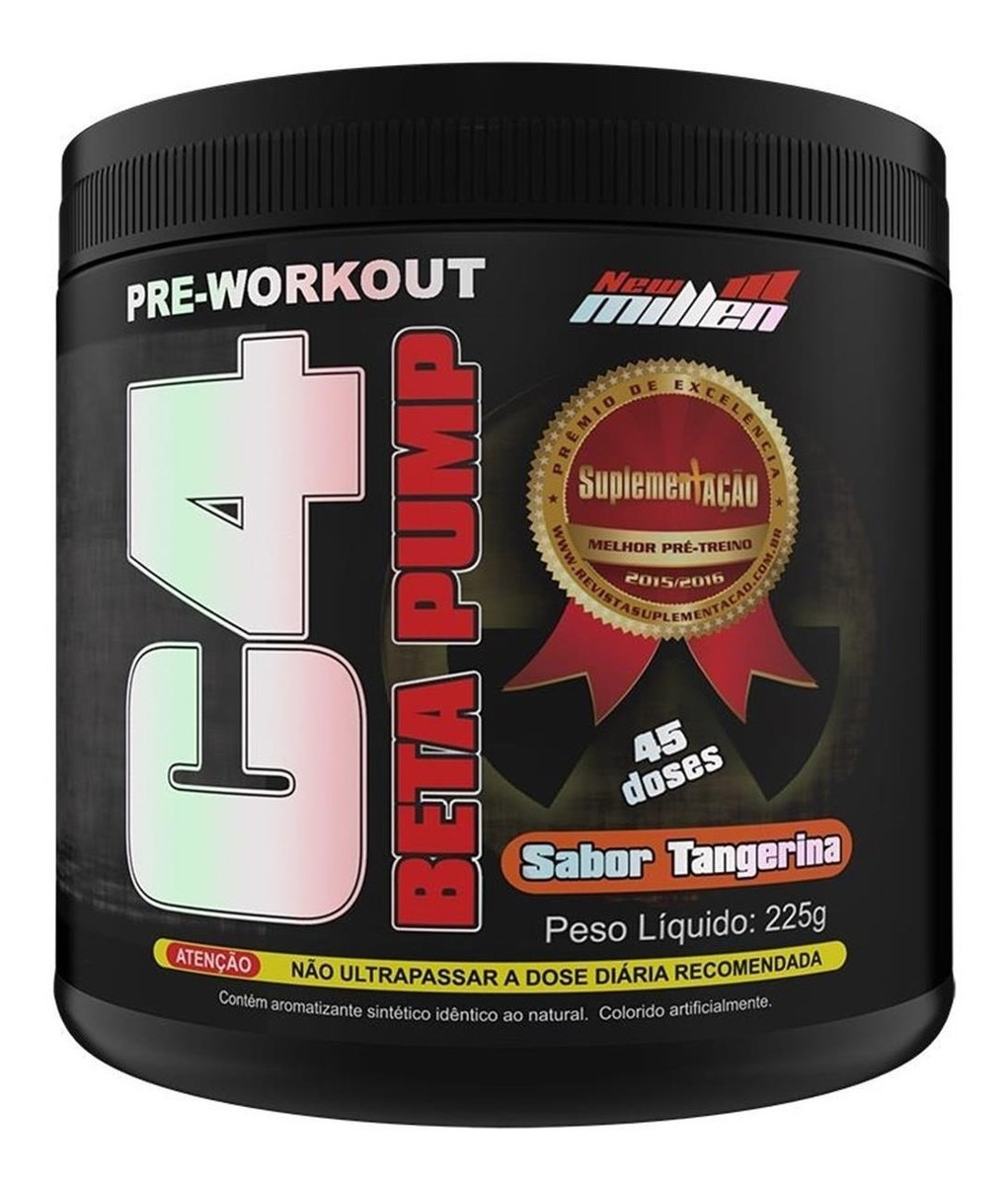 Pré Treino Com Beta Alanina Pre Treino C4 Beta Pump 45 Doses 225 G - New Millen - R$ 65,00 em