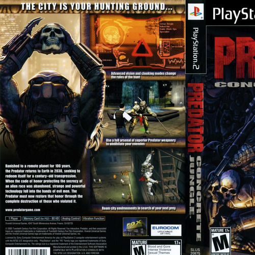 predator concrete jungle ps2 predator concrete jungle ps2