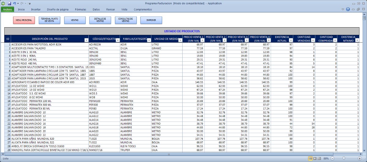 inventario excel