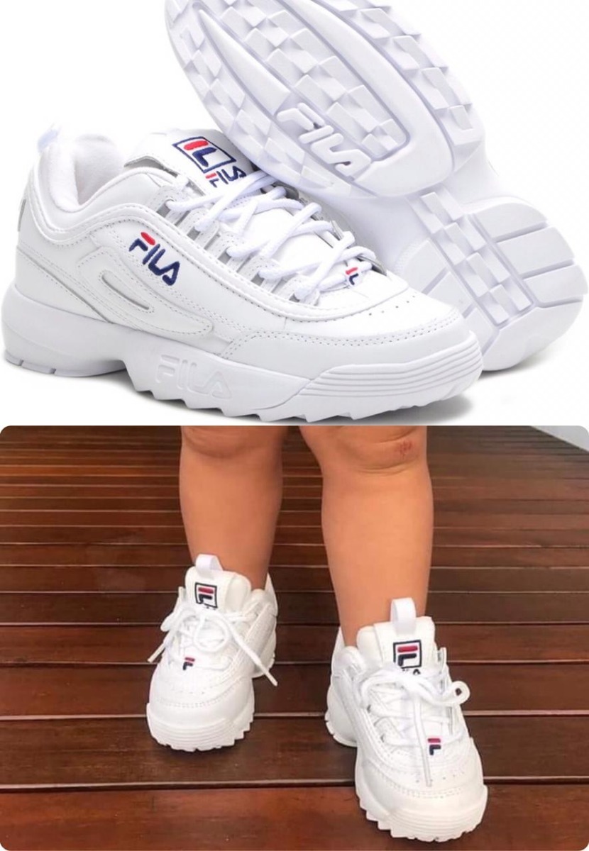 tenis fila disruptor infantil feminino