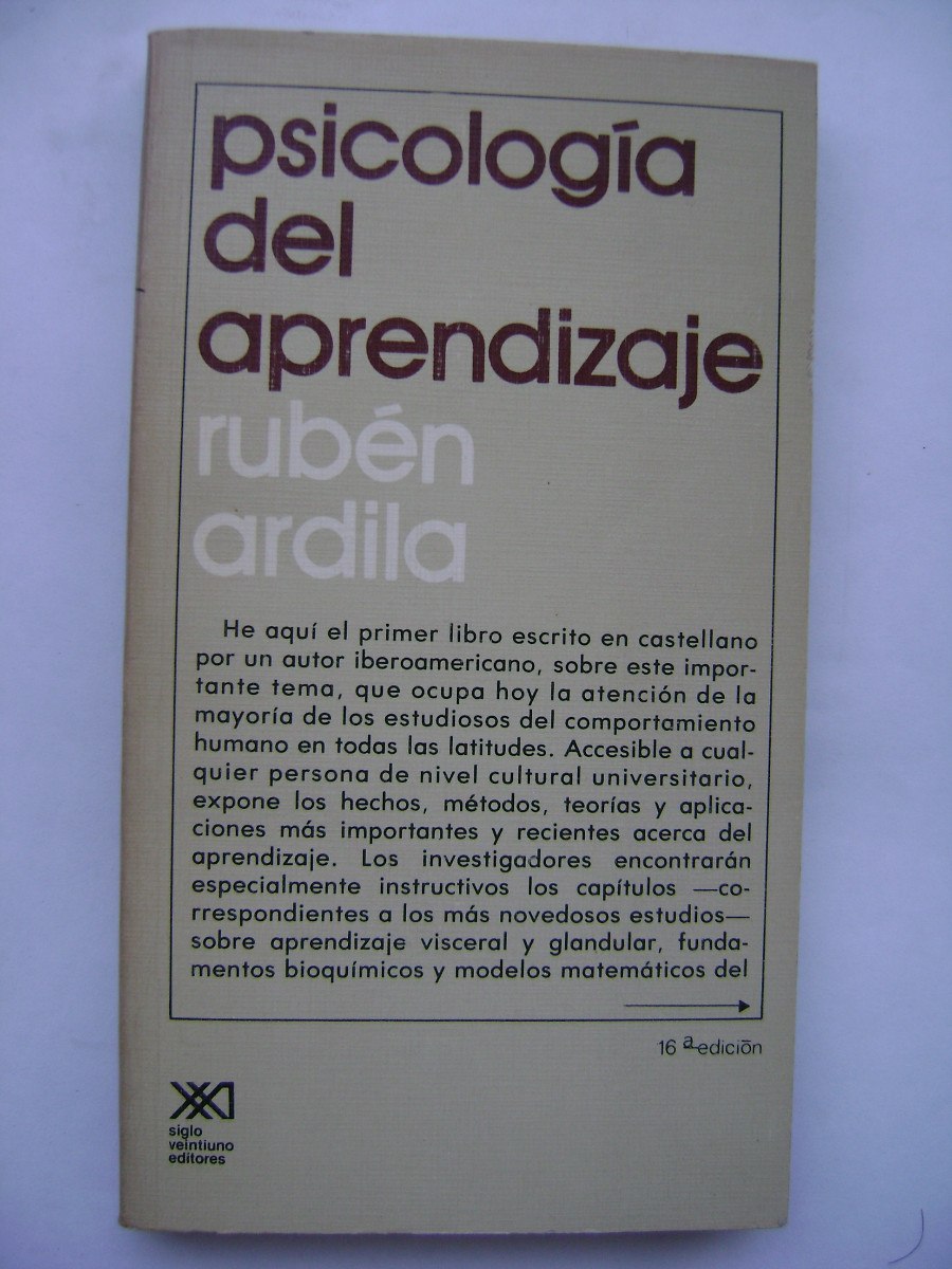 Psicologia Del Aprendizaje Ruben Ardila Epub