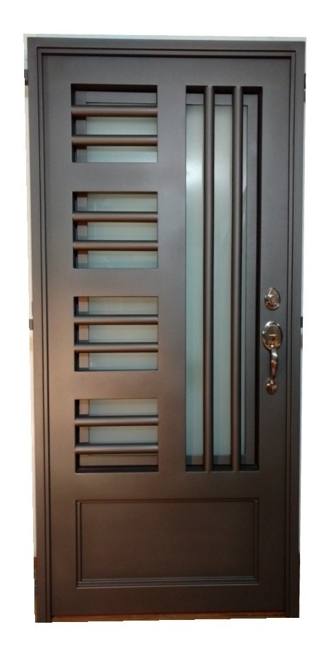 Puerta Principal De Herrería Forja Tubular Champagñe - $ 9,880.00 en