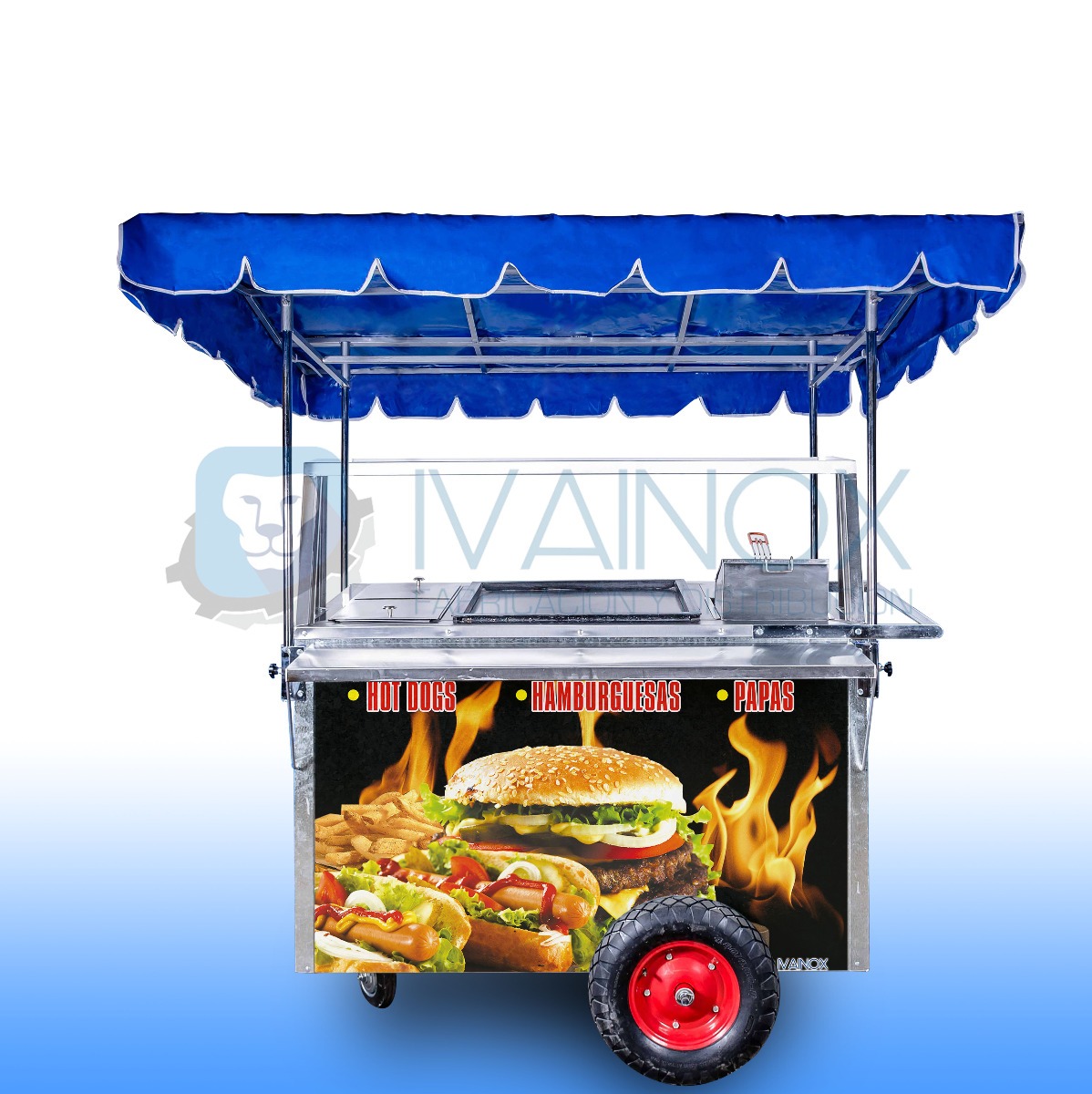 Puesto Hot Dogs Hamburguesas Carro Carreta Chg122 Carrito