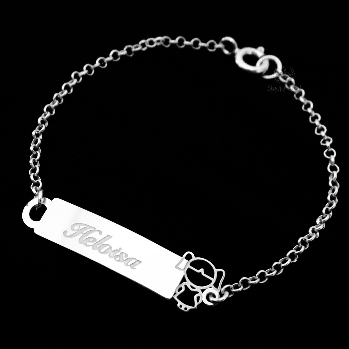 Pulseira De Bebe Com Nome Pulseira Infantil Bebê Nome Personalizado Prata Italiana 925 - R$ 29,99