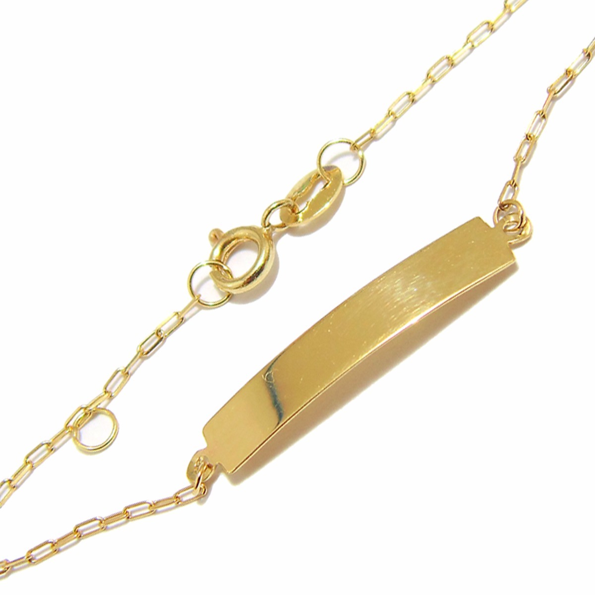 Pulseira De Bebe Com Nome Pulseira Infantil Plaquinha Bebê Chapa Com Nome Ouro 18k - R$ 154,90 em