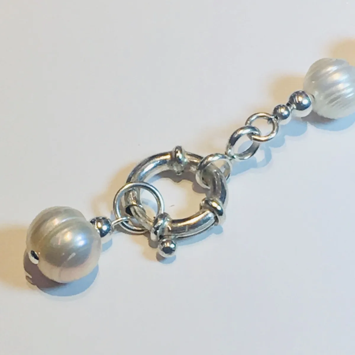 925 Brazalete de plata y de agua dulce perla