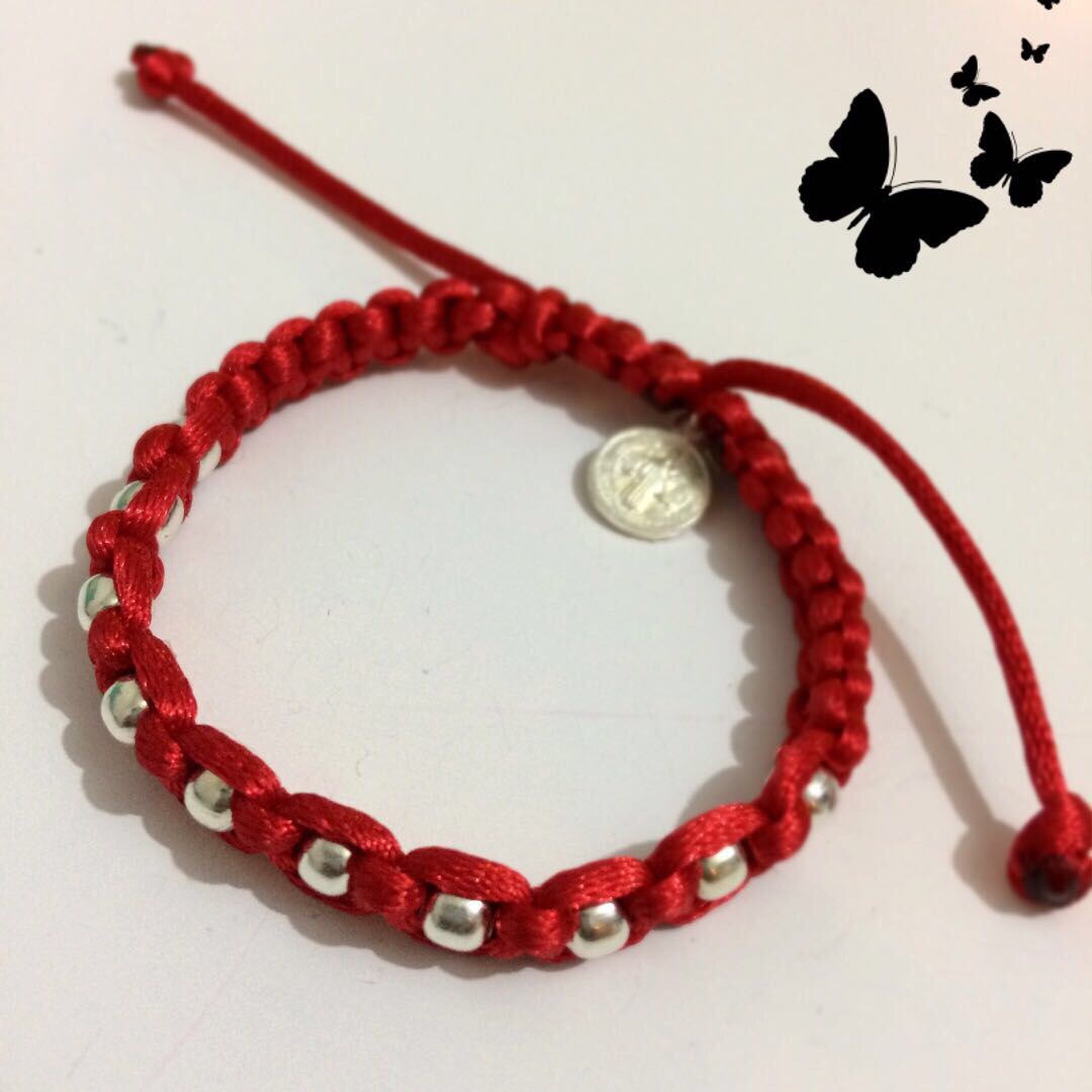 Pulsera Hilo Encerado Rojo con Ojo Turco - NICO Disegno