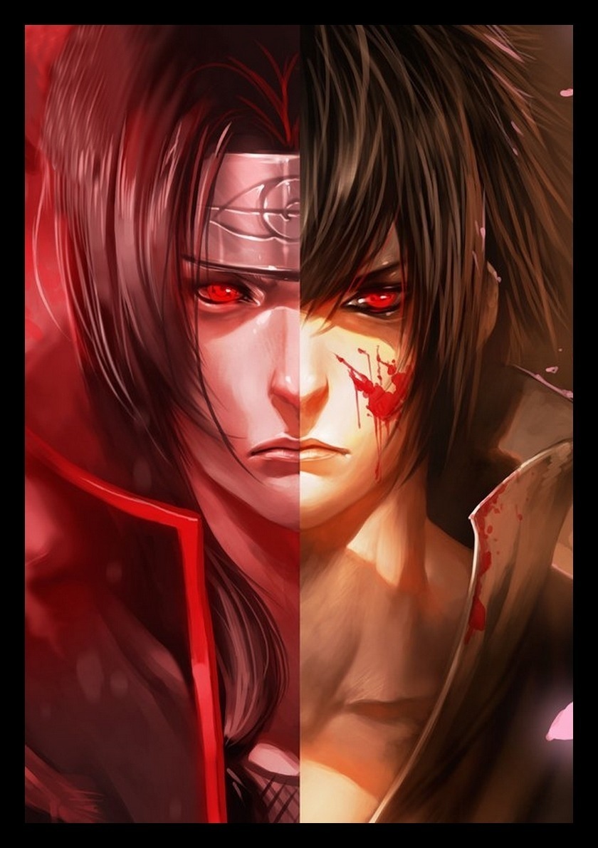 Quadro Anime Naruto Shippuden Itachi X Sasuke Geek Arte R 4388