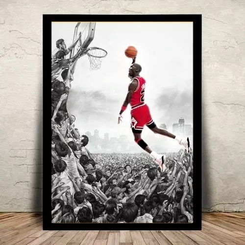 Quadro C/ Vidro Nba Michael Jordan - 45x35cm - R$ 28,50 em Mercado