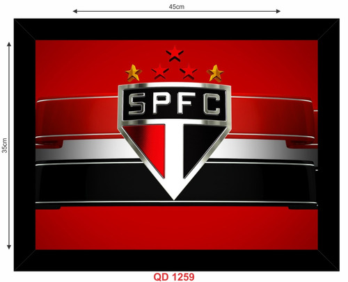 Quadro Escudo Do São Paulo Futebol Clube 45x35 Madeira - R ...