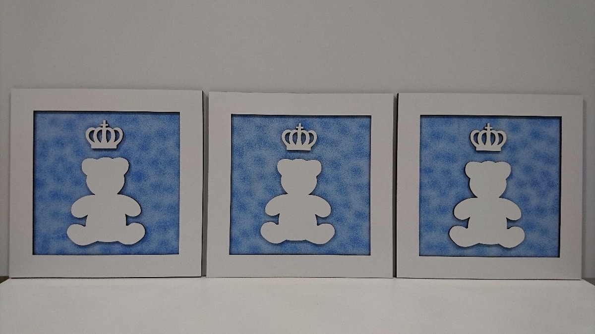 Quadro Para Quarto De Bebe Ursinho Rei Mdf E Tecido R$ 75,00 em Mercado Livre Armario Aereo Cozinha Aço ~ Quadro Para Quarto De Bebe Ursinho Rei Mdf E Tecido R$ 75,00 em Mercado Livre