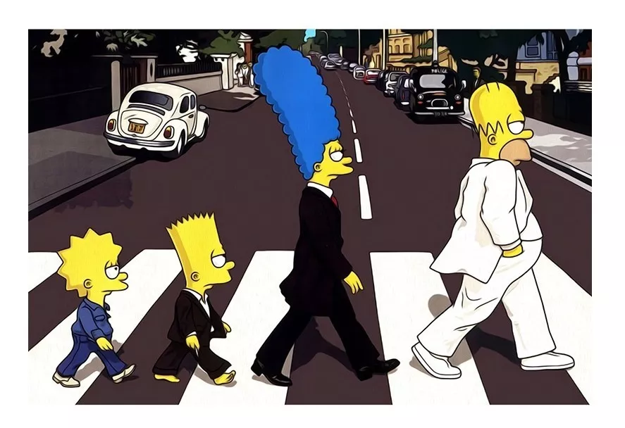 Quadro Simpsons Beatles Abbey Road Tela Grande 120x80cm - R$ 297 ...