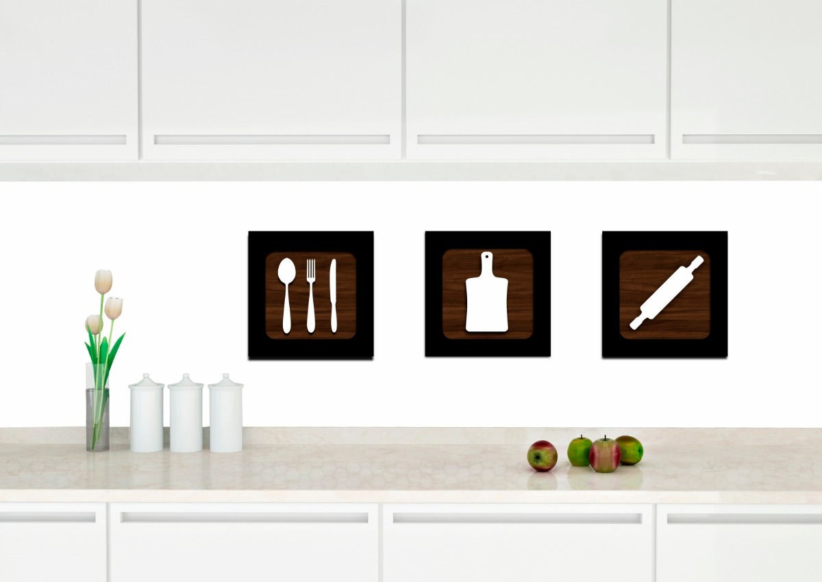 Featured image of post Quadros Decorativos Para Cozinha Mdf Quadros decorativos decora o para cozinha 20x20cm 4 un full