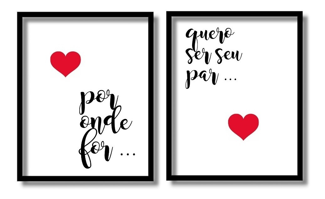 Por Onde For Quero Ser Seu Par Em Ponto Cruz Quadros Por Onde For Quero Ser Seu Par Grandes 80x50 - R$ 98,00 em