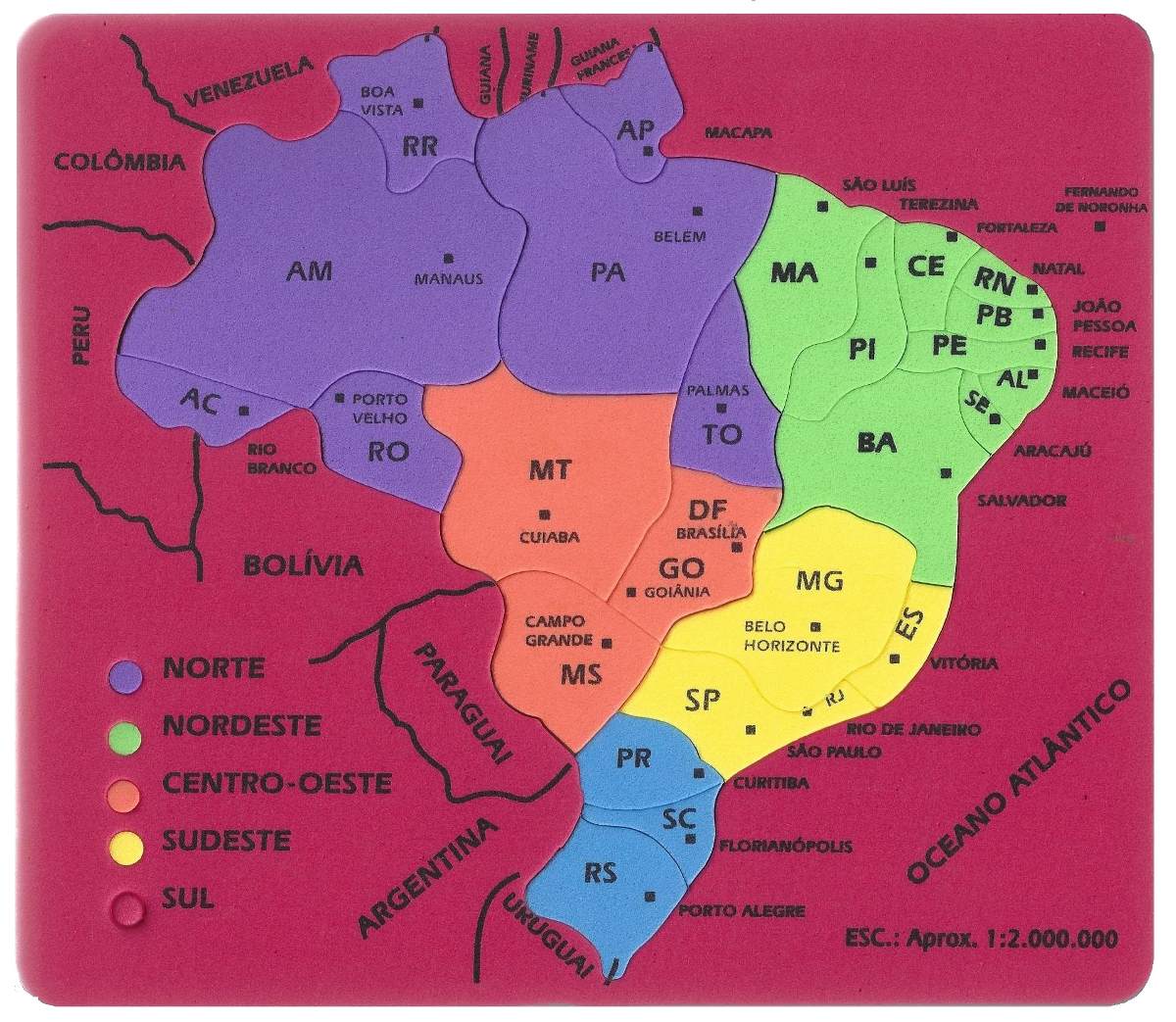 Quebra Cabeca Mapa Do Brasil 41x41cm No Elo7 Quebra Cabeca Images