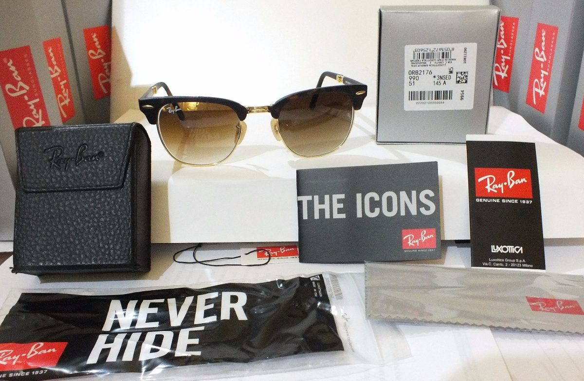 lentes de sol ray ban clubmaster folding rb2176 tortoise lentes de sol ray ban clubmaster folding rb2176 tortoise