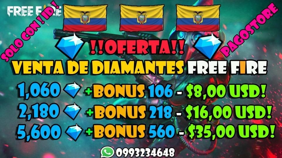 Recargas Diamantes Free Fire Pagostore U S 1 00 En Mercado Libre