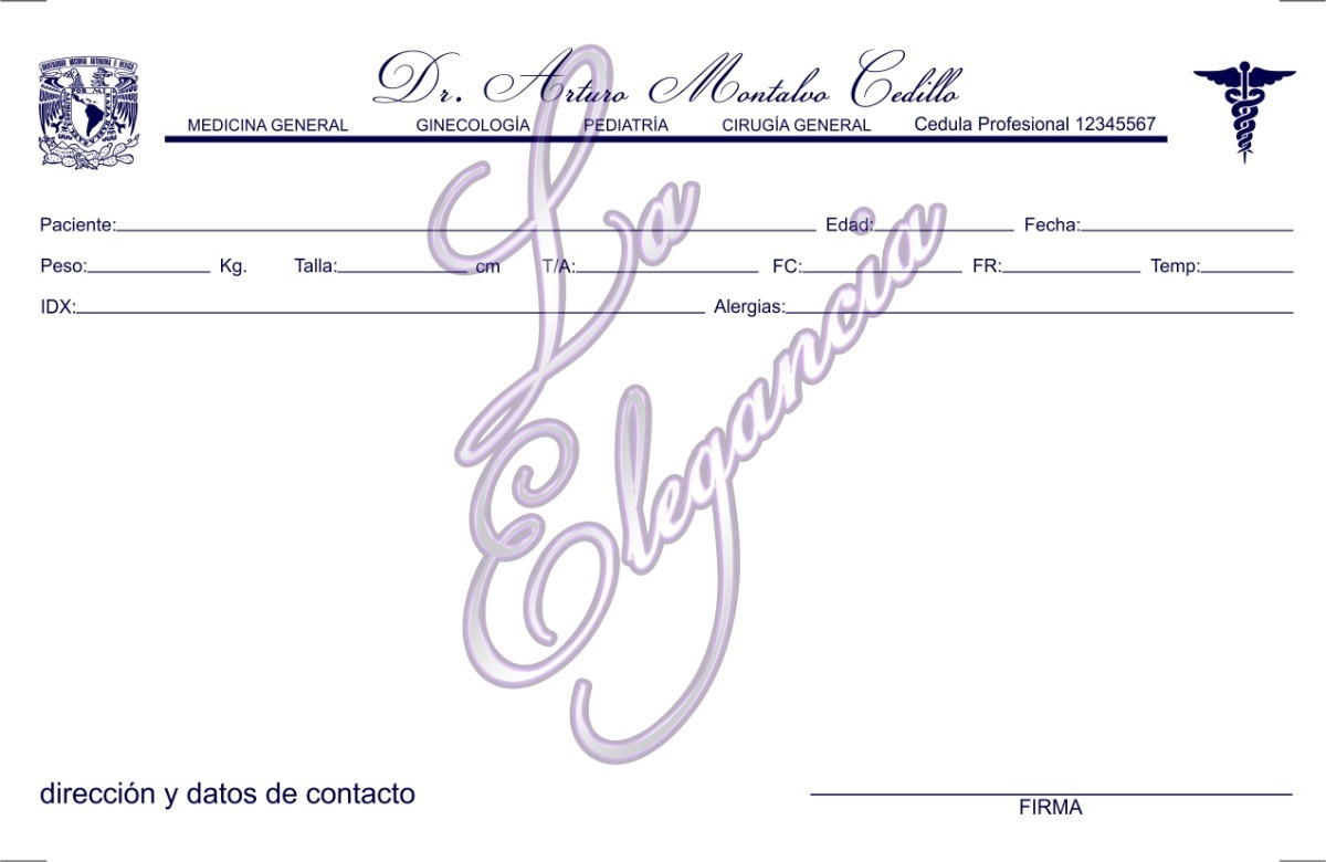 Recetario Medico 1000pz A 1 Tinta 1/2 Carta - $ 690.00 en Mercado Libre