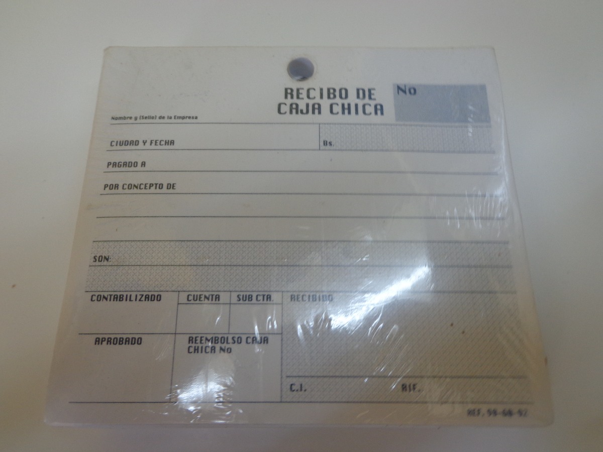 Recibo De Caja Chica Bs 001 En Mercado Libre