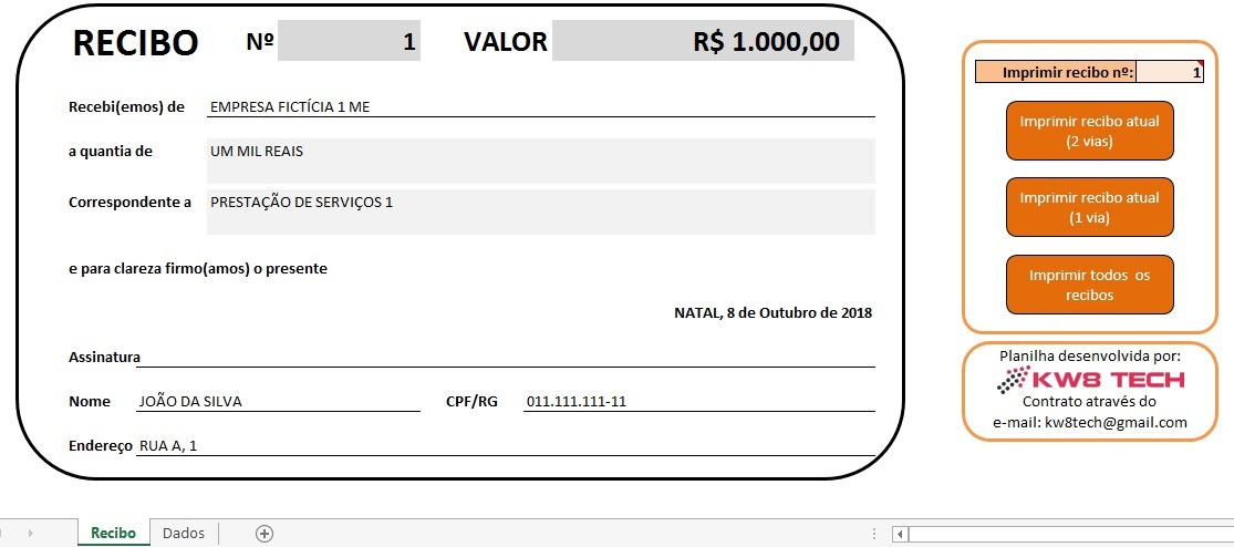 Recibo De Pagamento Planilha Em Excel R 800 Em Mercado Livre