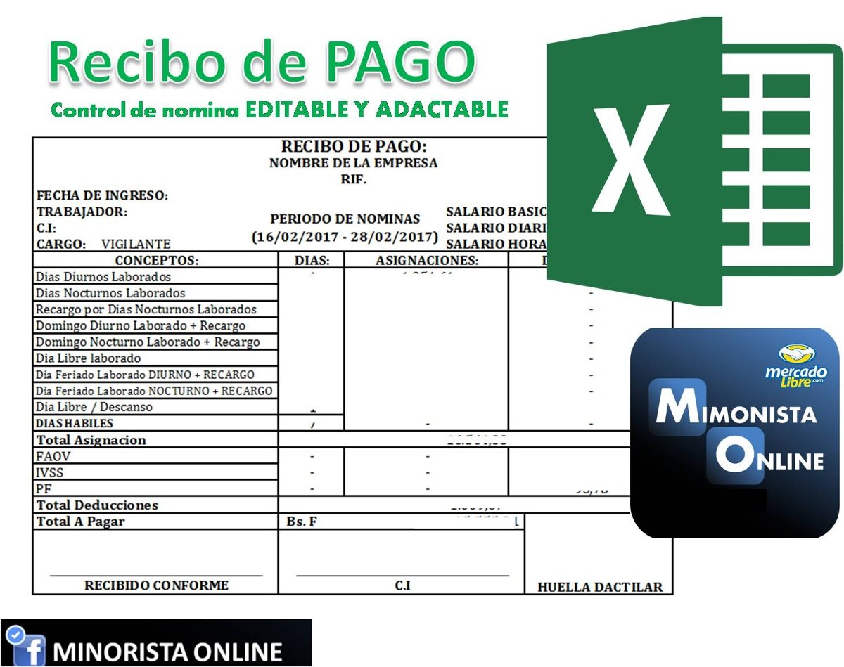 Recibo De Pago Ejemplos Y Formatos Excel Word Y Pdfs Descarga Gratis Images