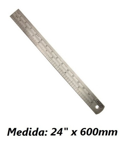 Regla Acero Inox Graduada 24 Pulgadas X 600mm No Mitutoyo 320 00