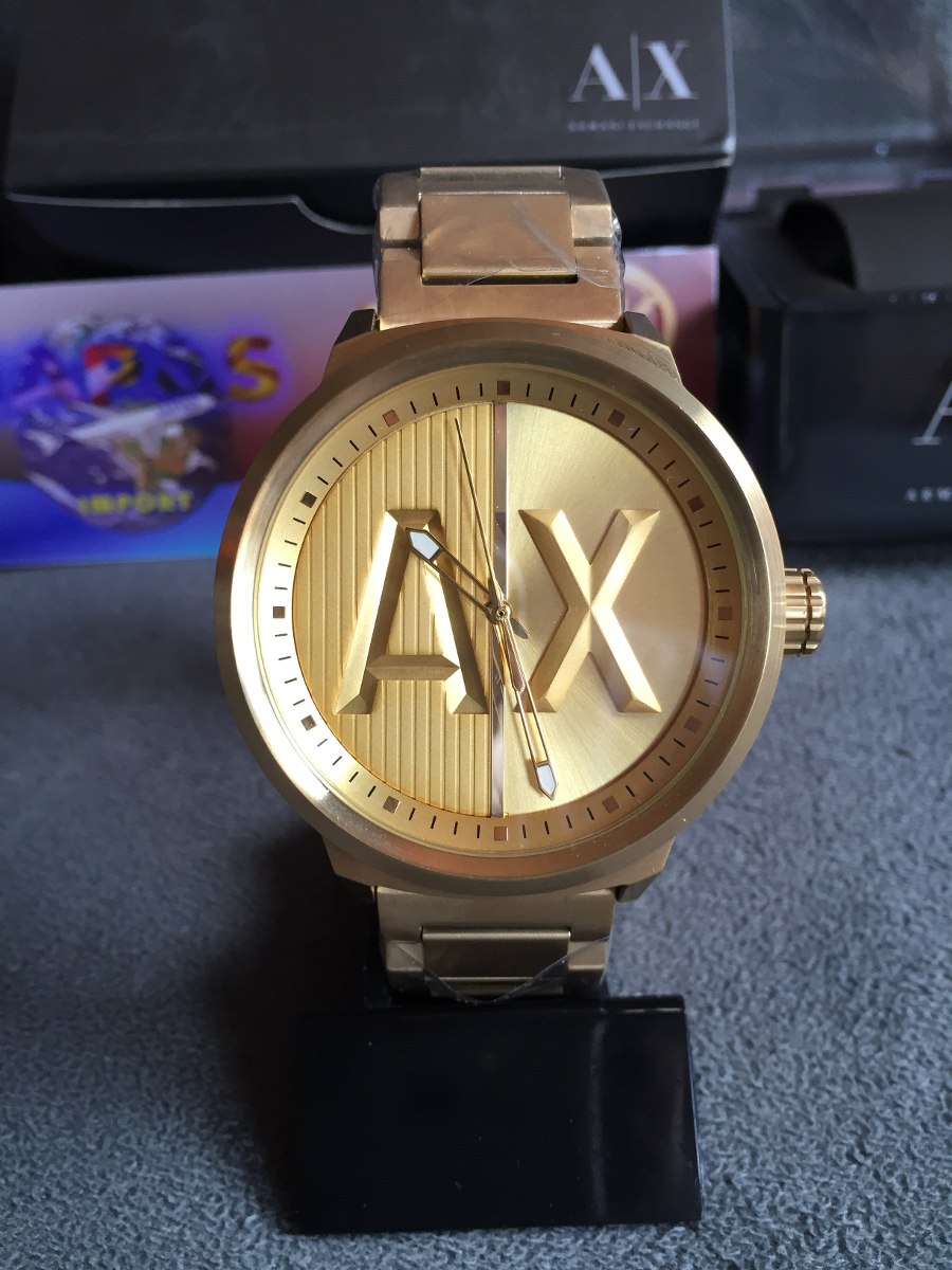 Relogio Armani Exchange Ax1363 Gold 