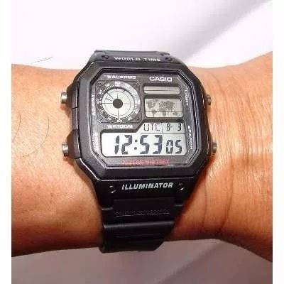 Relogio Casio Ae 1200w-1a/1b Borracha-mapa Crono Alarm Wr100 - R$ 149,00 em Mercado Livre