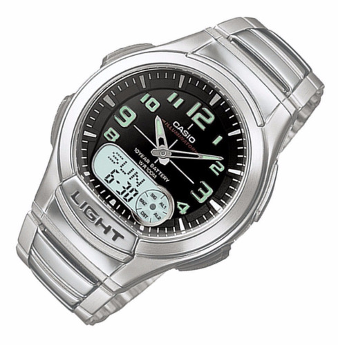 Relógio Casio Aq-180 Wd Digital Análogo Mundial Telememo Pt - R$ 249,99 em Mercado Livre