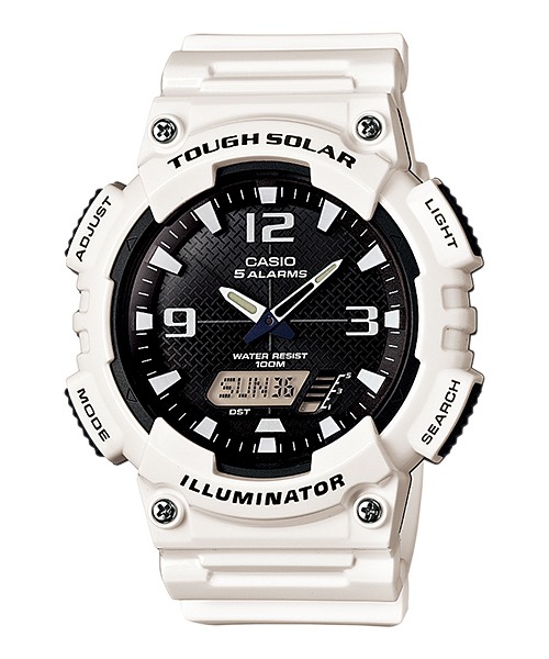 Relogio Casio Aq-s810 -7 Branco Solar 5alarm Ana Digi Wr100 - R$ 219,99 em Mercado Livre