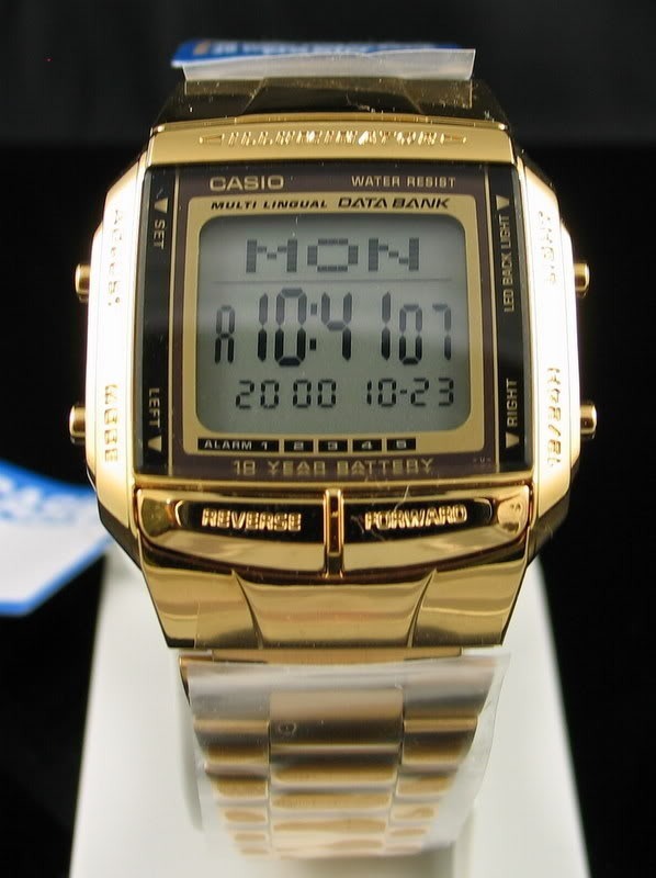 Relógio Casio Db 360g-9a Dourado Retro Databank 30 Tel 360 - R$ 308,00 em Mercado Livre