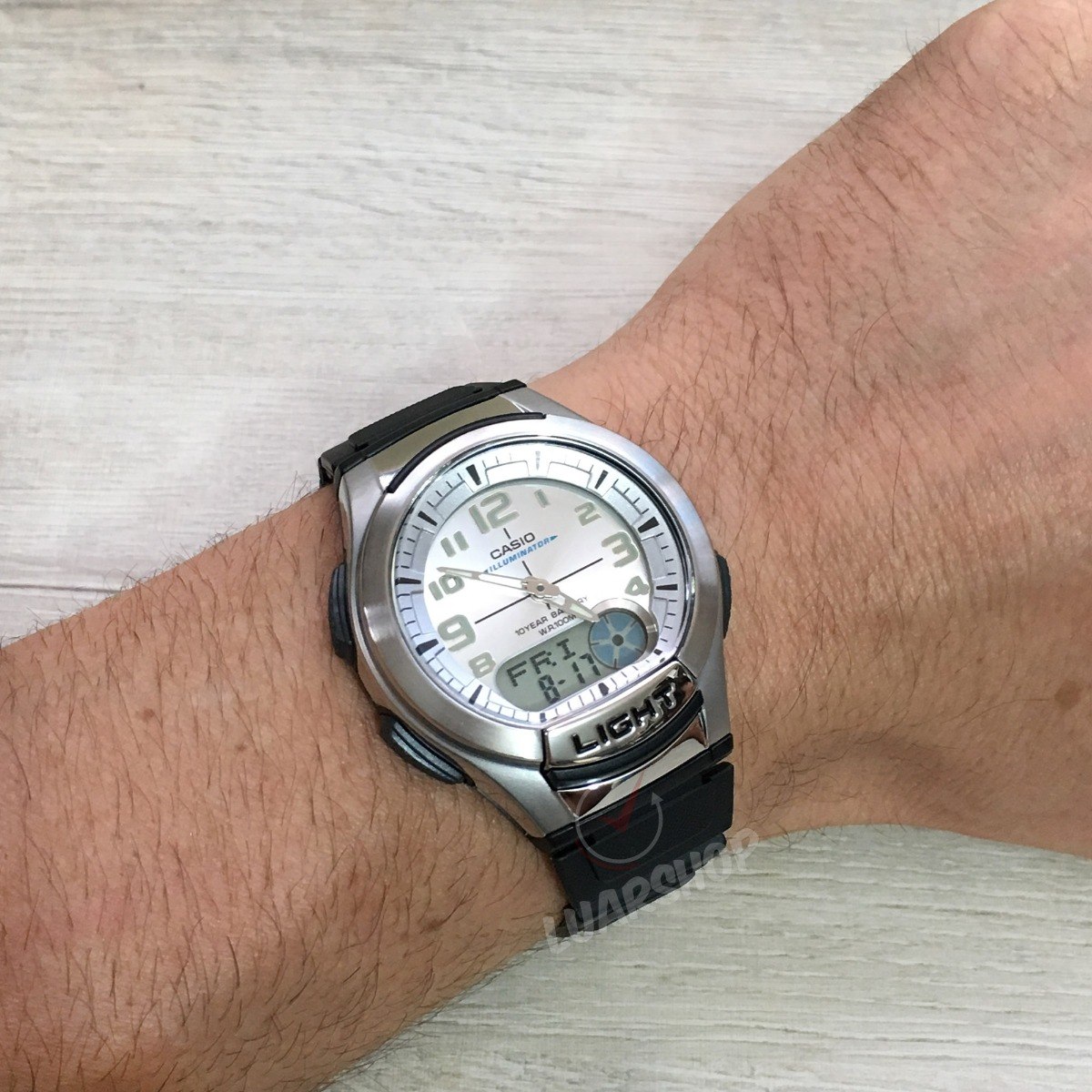 Relógio Casio Digital Analogico Aq-180w Databank Original Nf - R$ 239,90 em Mercado Livre