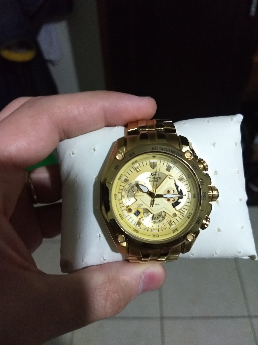 Relógio Casio Edifice Ef-550 Dourado Original - R$ 200,00 em Mercado Livre