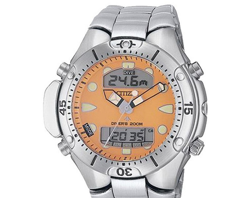 Relógio Citizen Aqualand Jp1060 Fundo Laranja Bj2040 - R$ 1.448,00 em Mercado Livre
