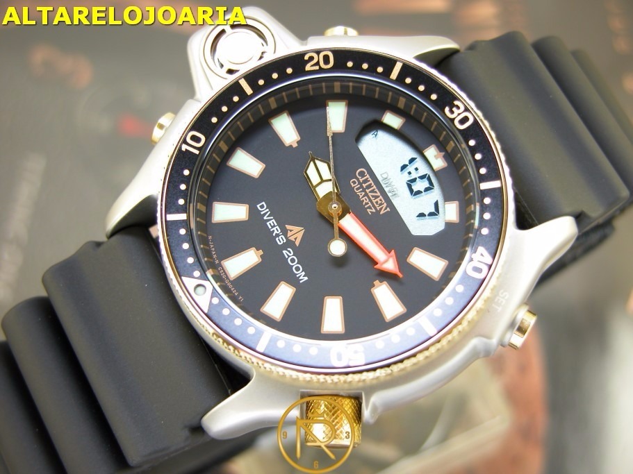Relógio Citizen Aqualand Série Ouro Jp2004-07 Original - R$ 1.899,00 em Mercado Livre