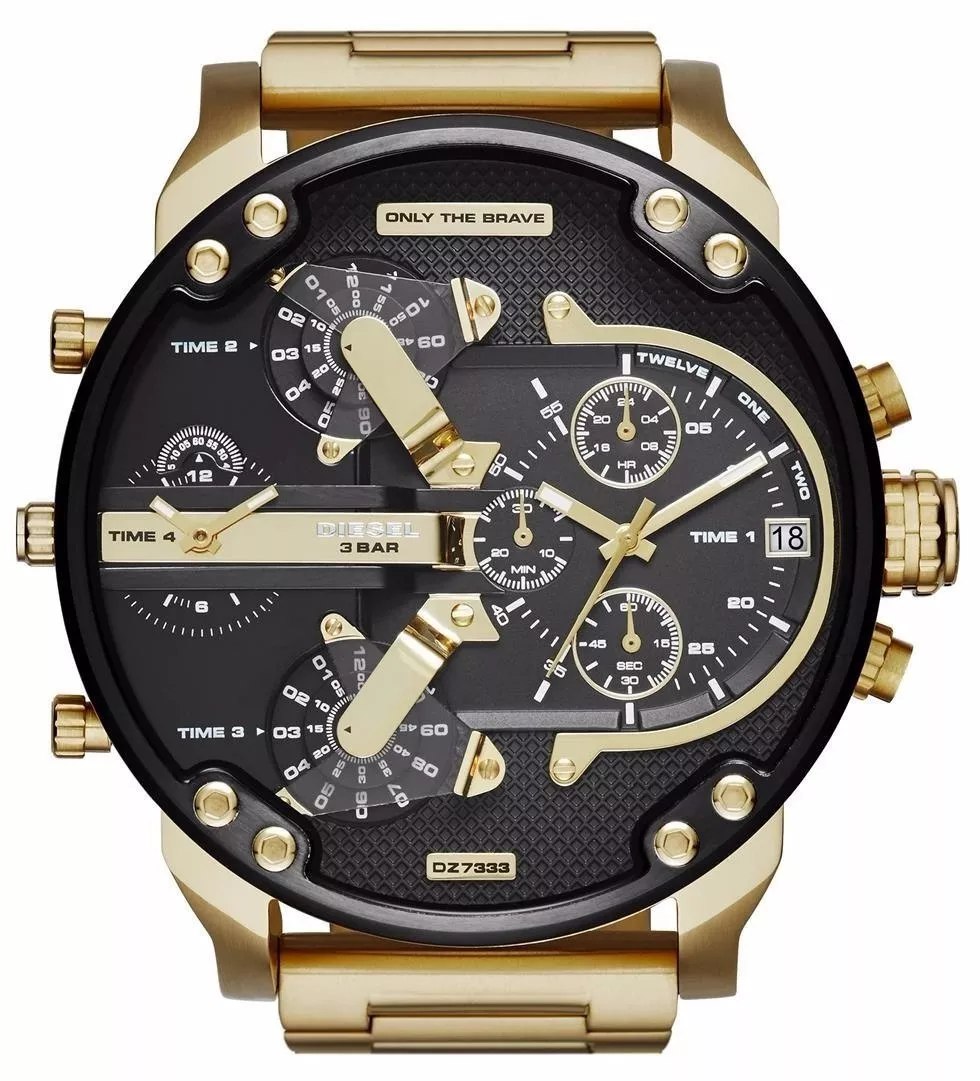 Relógio Diesel Banhado Ouro Only The Brave Cód 7333 Caixa - R$ 1.579,90 em Mercado Livre