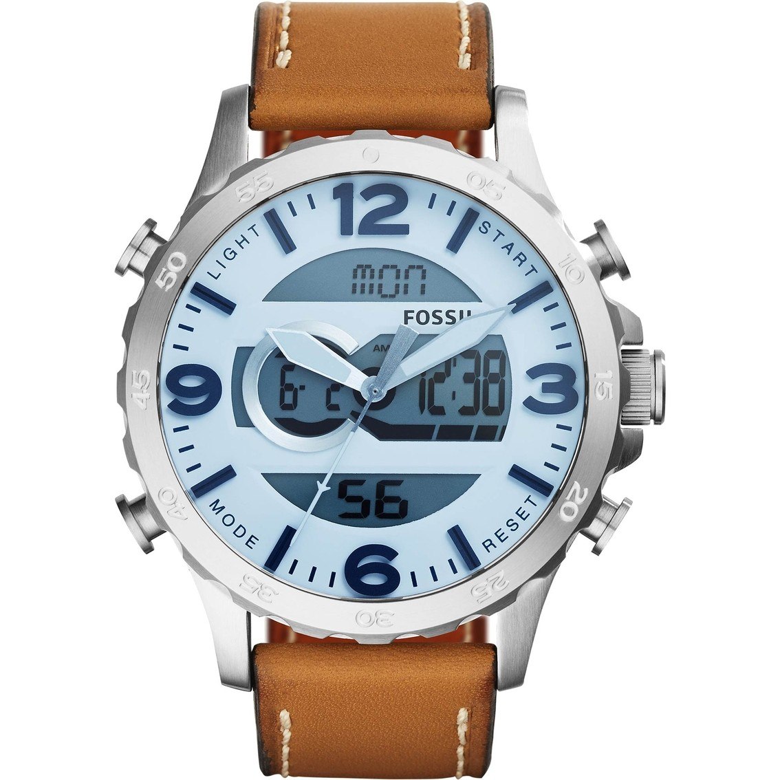 Relógio Fossil Masculino Jr1492 Couro Digital Analogico - R$ 764,00 em Mercado Livre