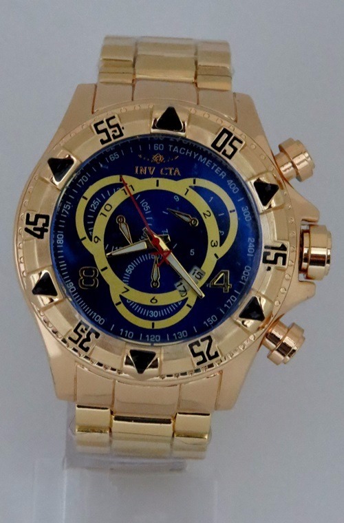 Relógio Masculino Dourado Ouro Prata Grande Pesado + Caixa 