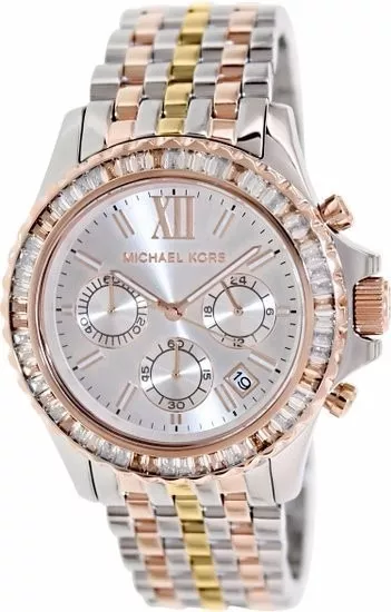 relogio michael kors prata e rose