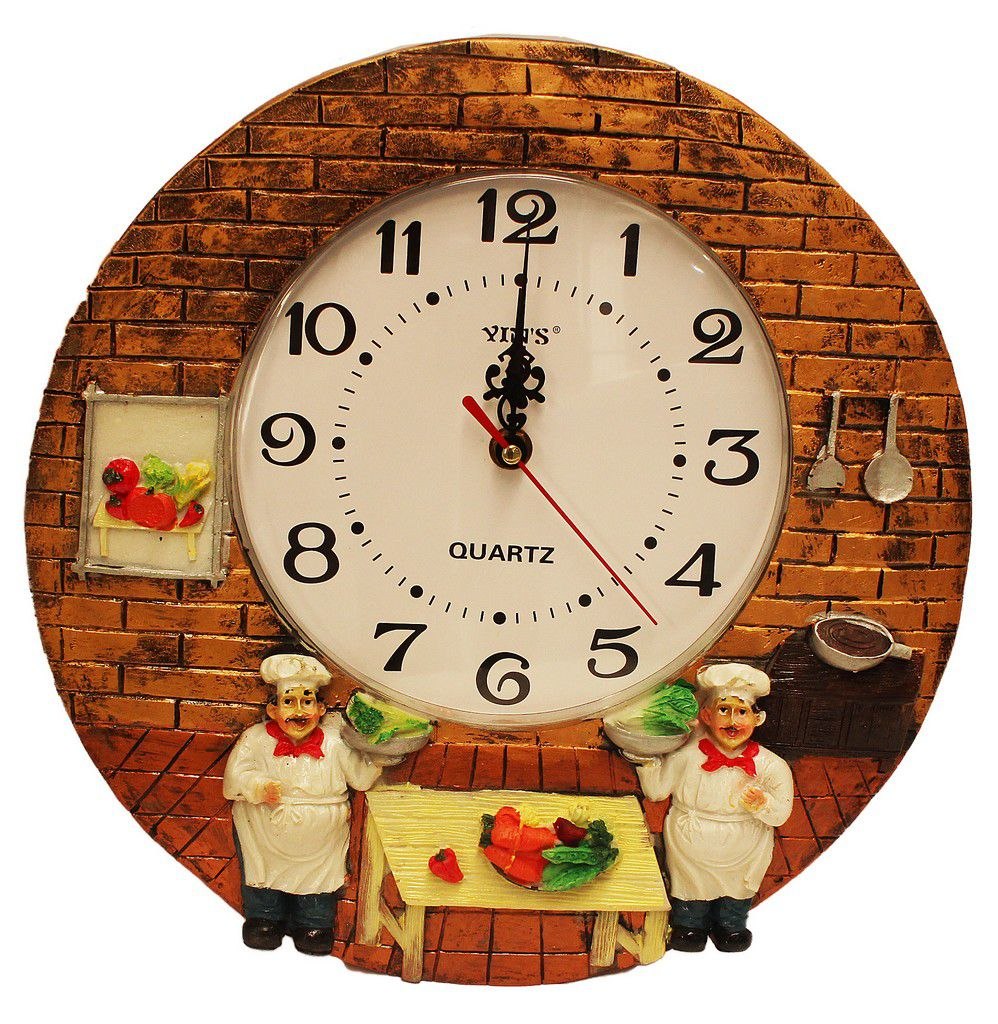 Relógio de parede em formato de talheres para cozinha