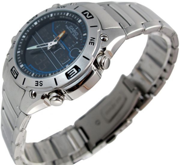 Reloj Casio Amw703 Pesca Fases Lunare Acero Inox Termometro - $ 1,799.00 en Mercado Libre