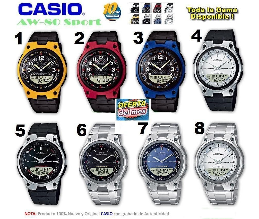 Reloj Casio Aw-80, Pila X 10 Años Sumergible GarantÃa 5 Años - $ 109.900 en Mercado Libre