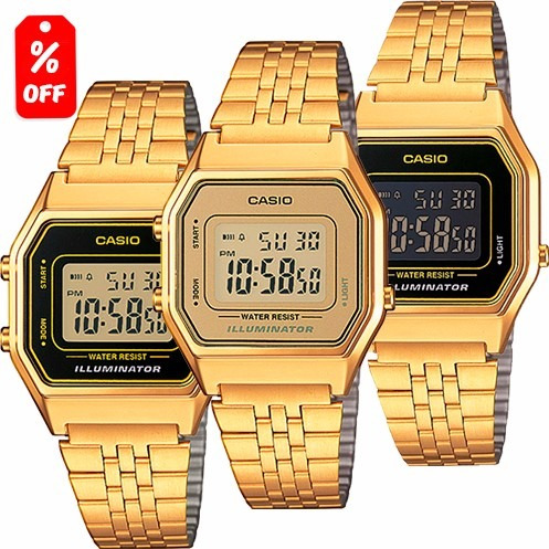 100Original Casio Dama Reloj Dorado La680 Cfmx Vintage eodxBC
